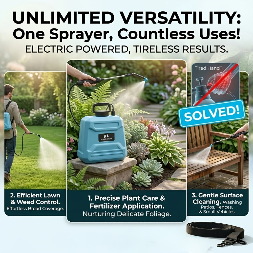 Garden Sprayer, USB-Rechargeable Electric Pump with Three Mist Nozzles for Yard and Patio Watering — image 9