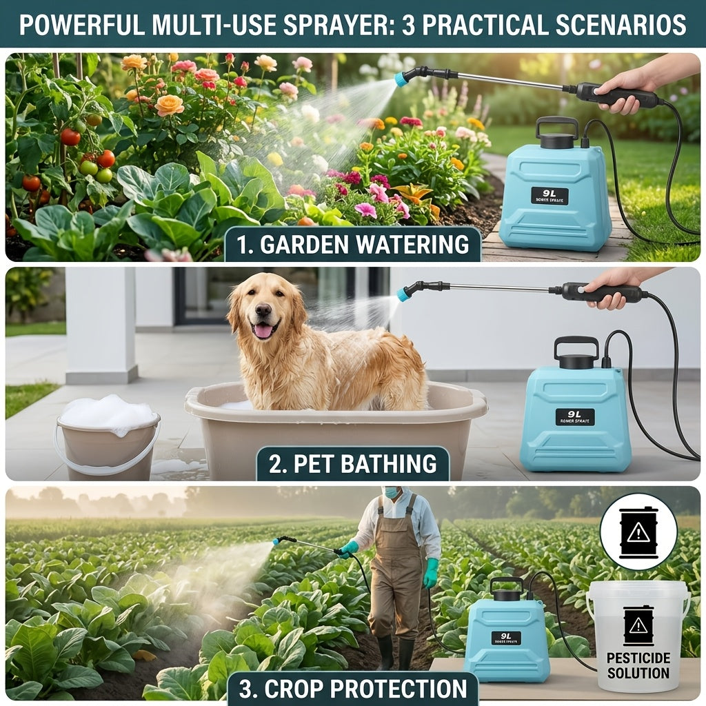 Garden Sprayer, USB-Rechargeable Electric Pump with Three Mist Nozzles for Yard and Patio Watering — image 10