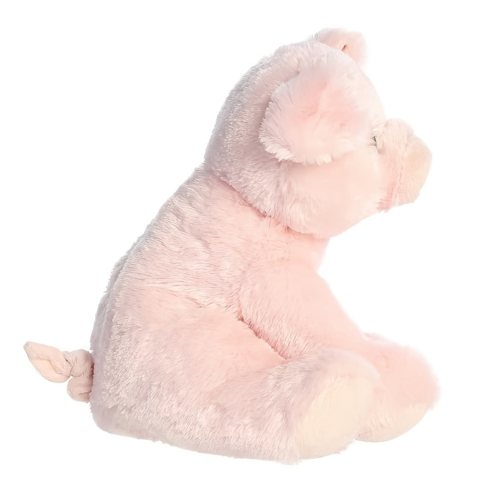 Stuffed Animal Pink Pig with Big Eyes, Curled Tail and Pillow-Style Body for Nursery or Sofa Decor — image 7