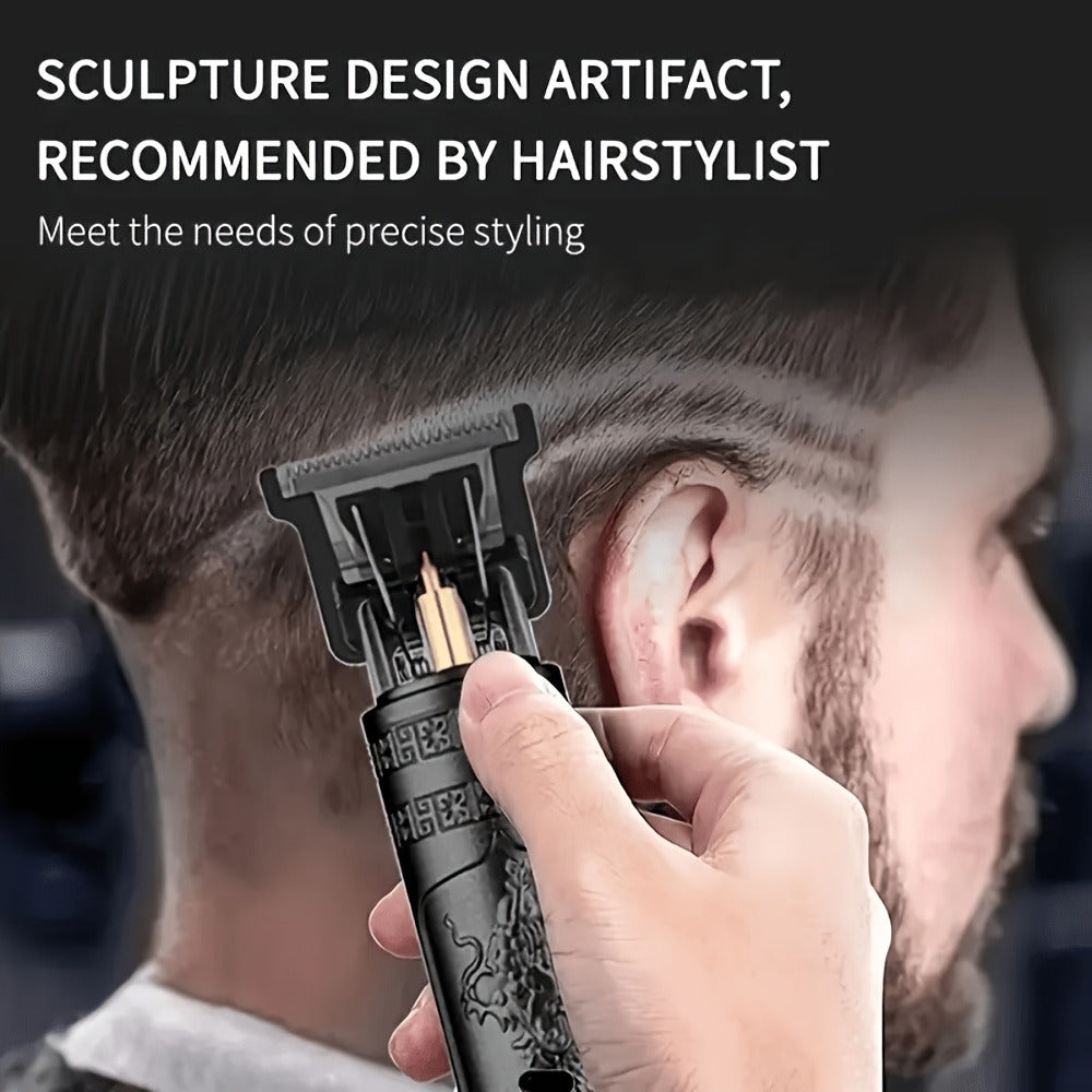 Hair Clipper Cordless USB-Rechargeable Set with Adjustable Blade, Four Guide Combs and Three Style Options — image 12