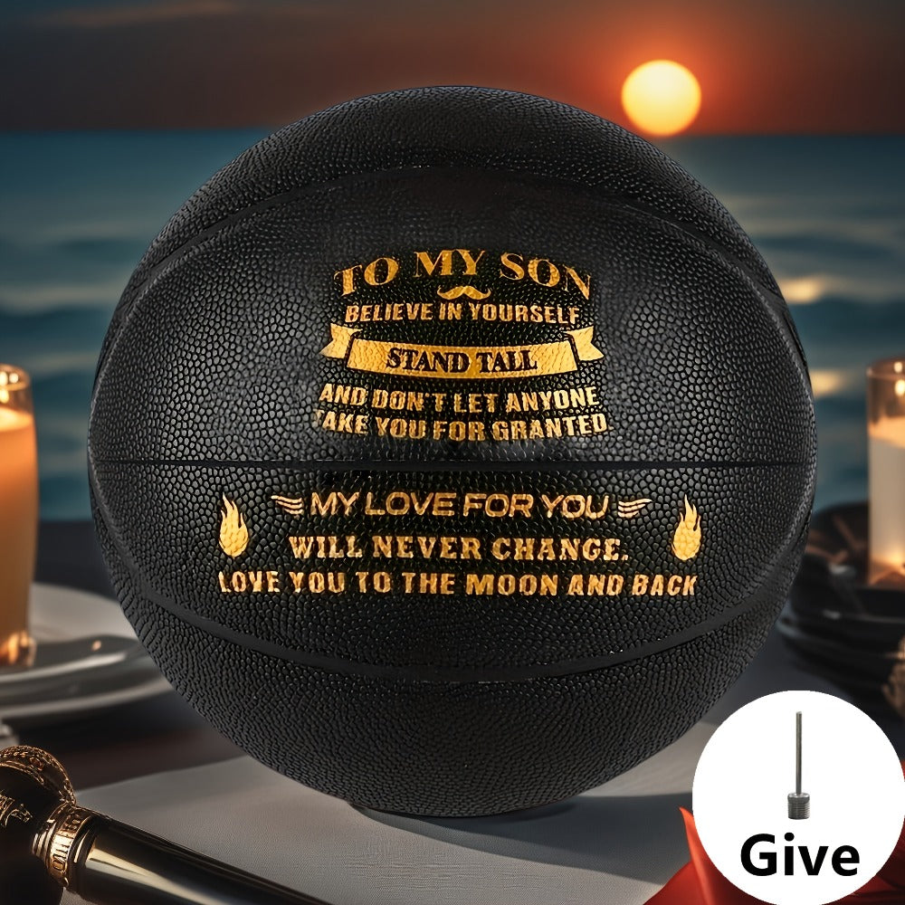 Personalized Basketball Gift for Son & Grandson Standard Size with Pump To My Son To My Grandson Heartfelt Message Sports Bir