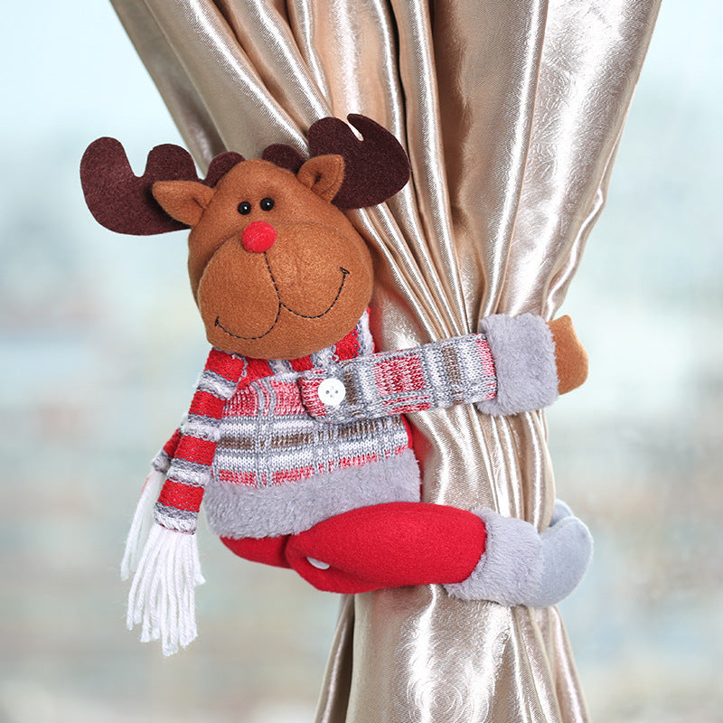Christmas Curtain Buckle Tieback – Plush Holiday Holdback
