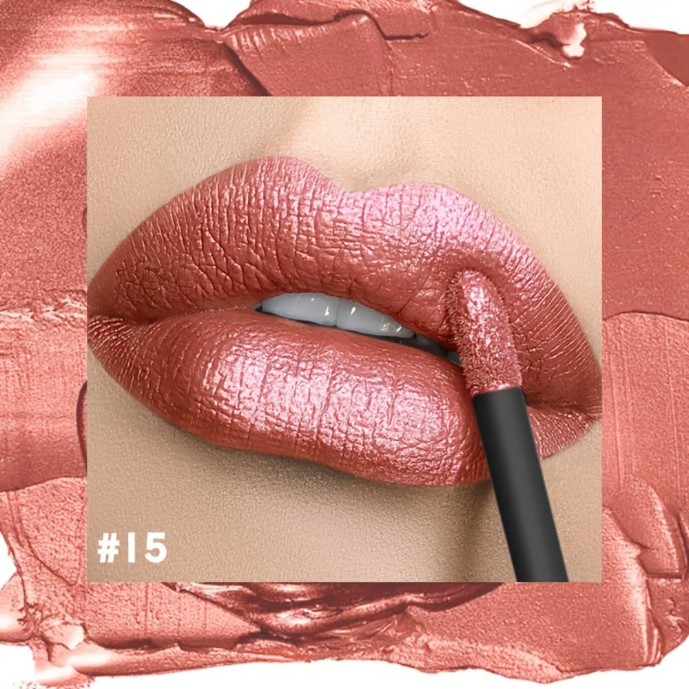 Metallic Shimmer Lip Gloss with Wand Applicator and Eleven Numbered Shade Options from 13 to 24 — image 7