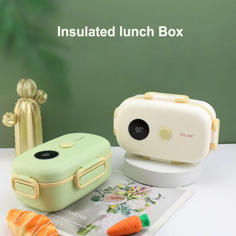 New Smart LCD Temperature Digital Display Insulated Lunch Box Portable Electric Lunch Box Lunch Box Suitable for Outdoor Travel