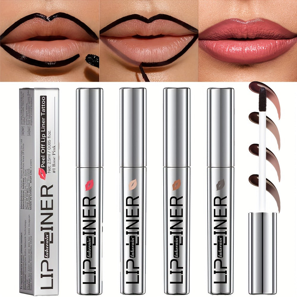 Lip Stain Pen Set 4 Colors 2-in-1 Lip Liner & Lip Tattoo – Waterproof Smudge-Proof Transfer-Resistant Matte Finish — image 2