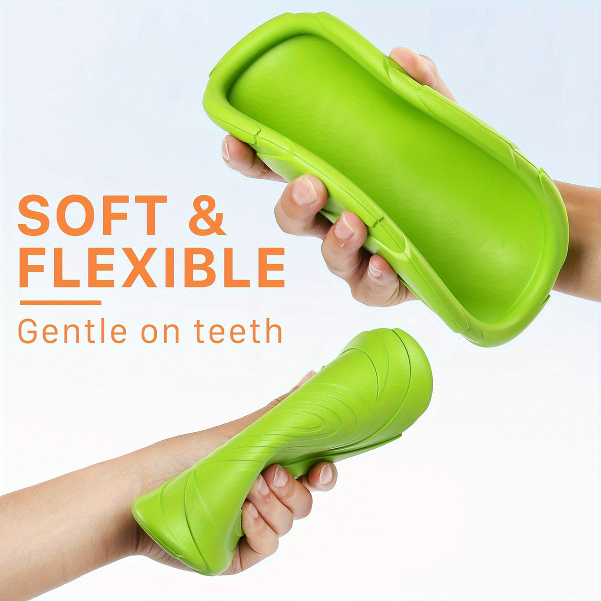 Dog Toys Two-Pack Floating Natural Rubber Flying Discs in Green and Orange for Fetch and Water Play — image 5