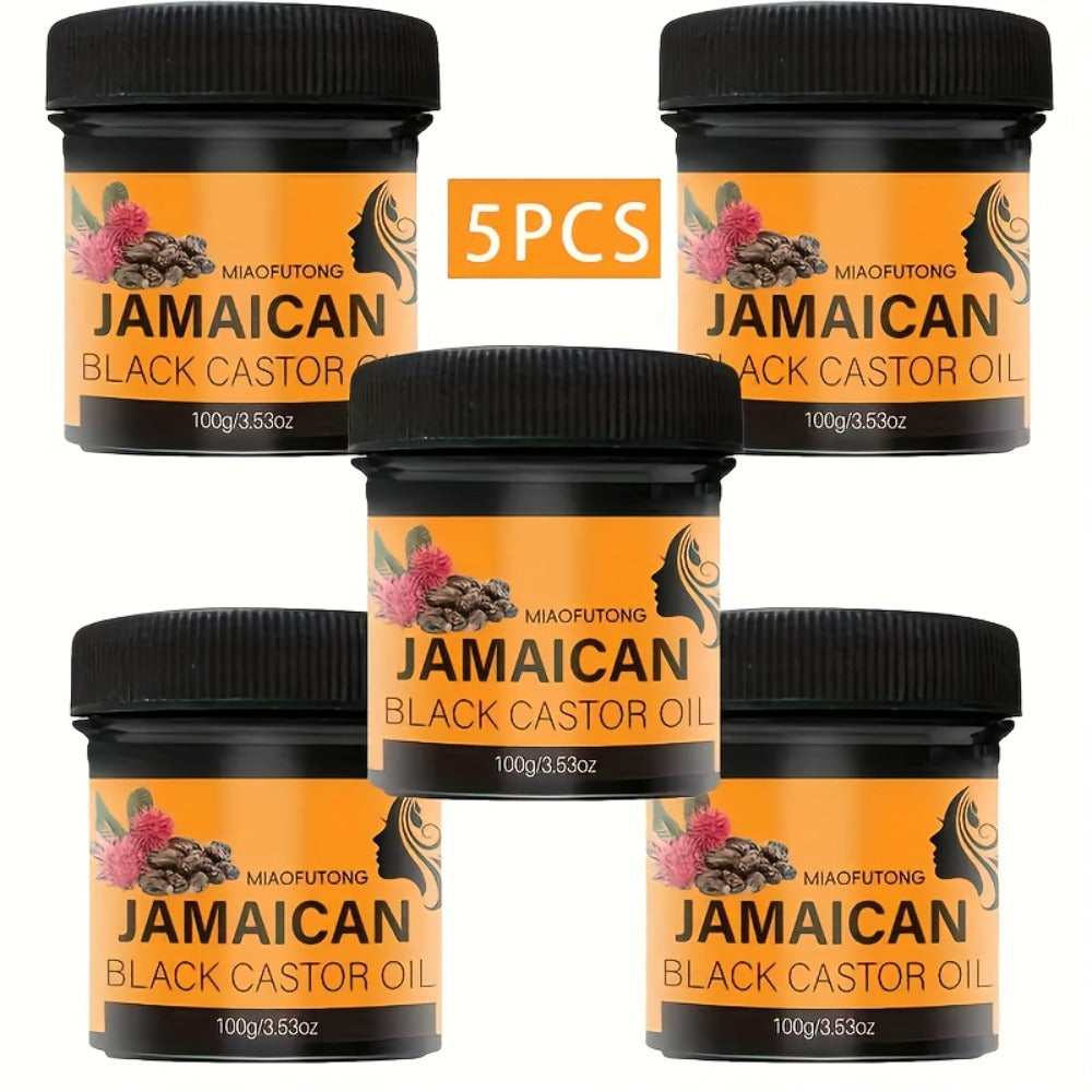 Black Castor Oil Hair Milk 5pcs, 100% Jamaica Pure Cold-Pressed Castor Oil Leave-In for Curly, Coily & Textured Hair — image 