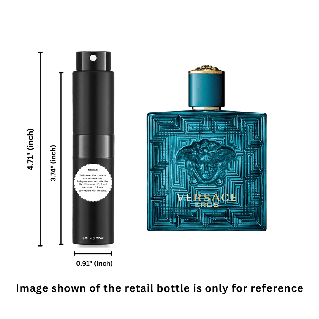 Versace Eros Eau de Toilette Travel Spray, 8ml Black-Labeled Atomizer with 0.27 fl oz Capacity — image 4