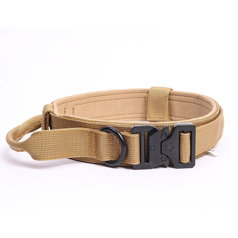 Wide Tactical Dog Collar with Grab Handle, Quick-Release Buckle and Patch Panel in M, L or XL — image 11
