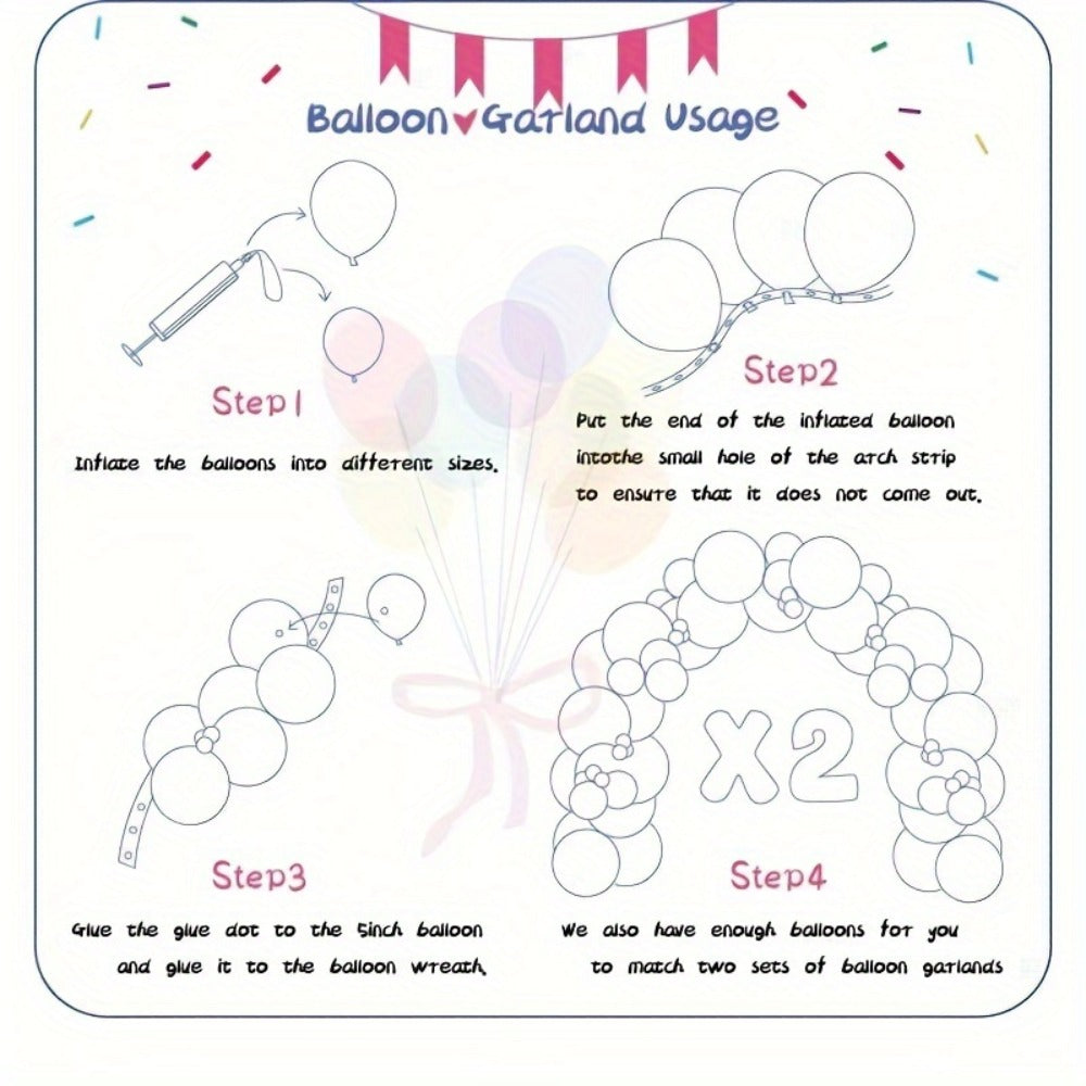 Party Decorations 422-Piece Rainbow Balloon Arch Kit with Four Balloon Sizes and Garland Accessories — image 10