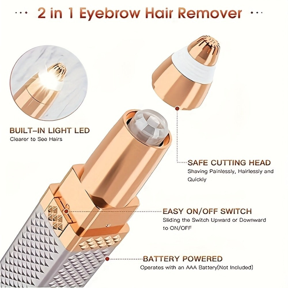 Facial Hair Trimmer for Women, 2-in-1 Electric Eyebrow Trimmer & Lip Hair Remover, Precision Face Hair — image 8