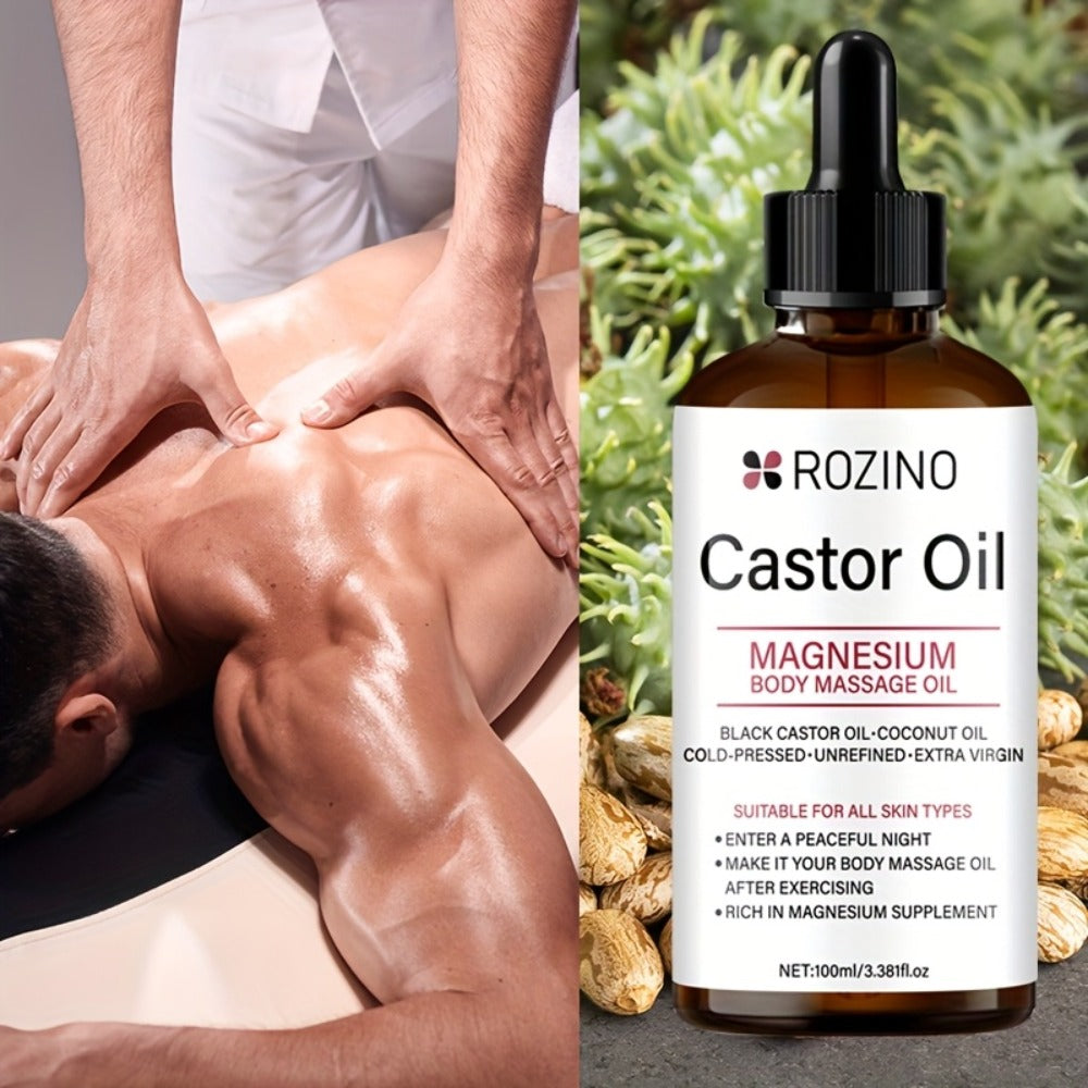 Aromatherapy Oil Magnesium Castor Massage Blend 100ml Dropper Bottle for External Body and Hair Care — image 4