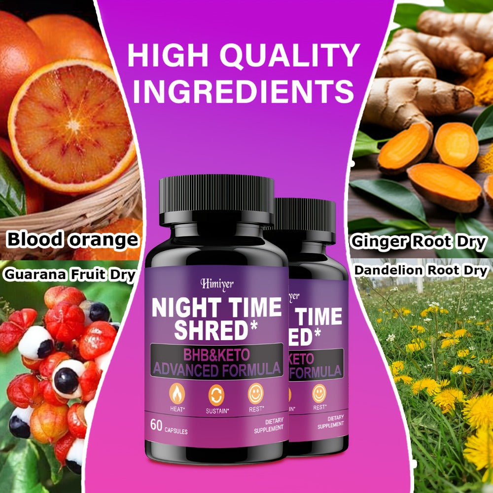 Night Time Fat Burner for Women, Shred Mask Capsules with Caffeine, Goji Berries & Dandelion Root — image 11
