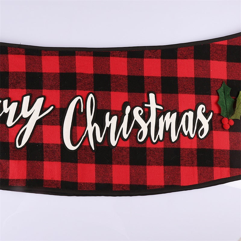 Christmas tree apron, Christmas decorations, Merry Christmas Christmas tree skirt, red and black checkered tree skirt dress