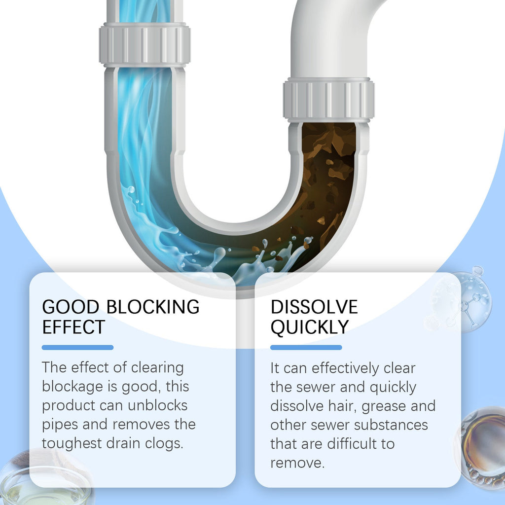 Pipe Dredging Cleaning Powder Clean Dissolves Drain Pipe Powder Oil, Clogs And Deodorizes