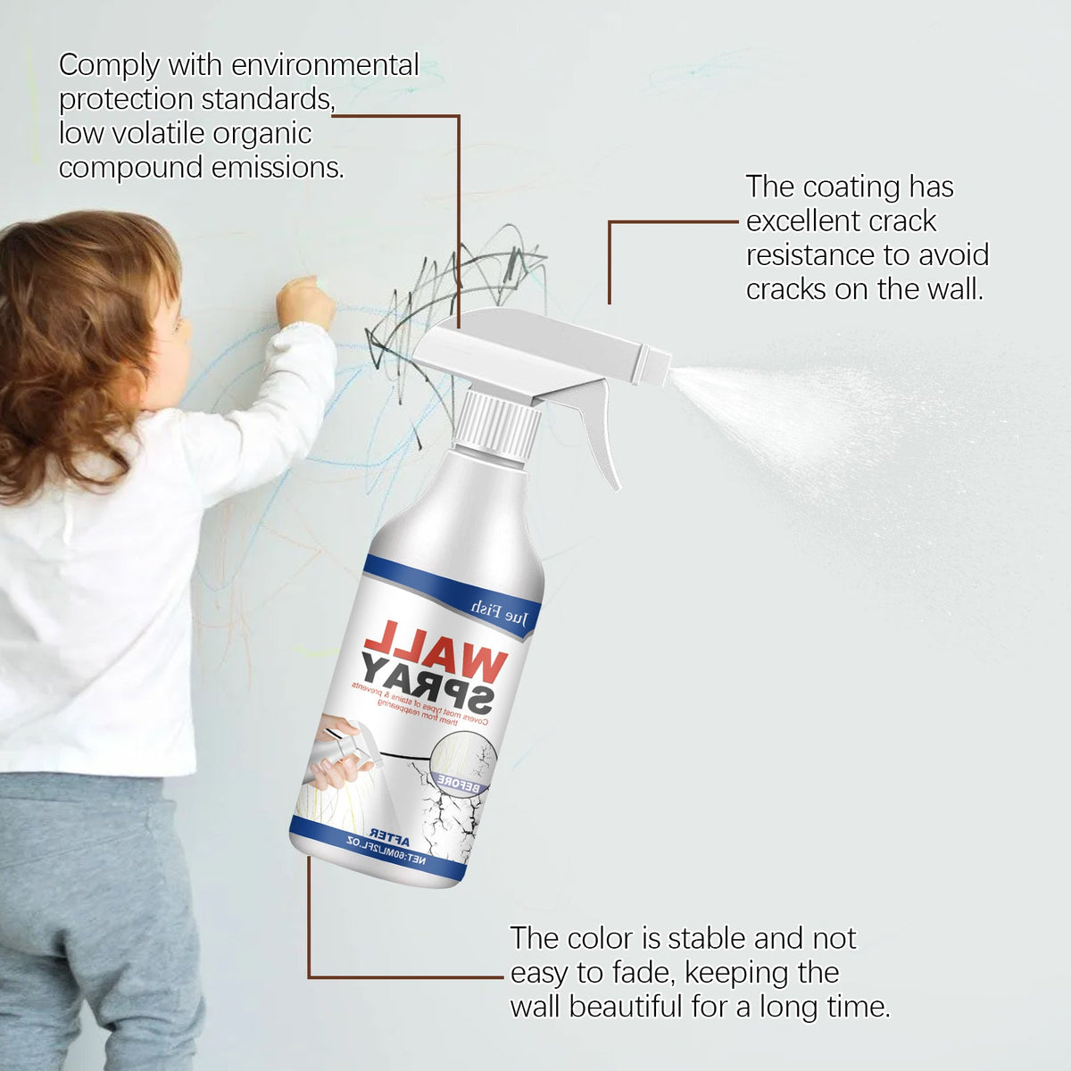 Wall Spray Paint, Repair Household Cover Stains, Wall Fall Off Indoor Renovation Straight Paint