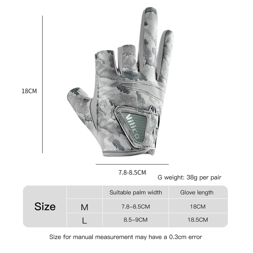 Outdoor fishing equipment - thin comfortable breathable leak proof 3-finger lure fishing gloves