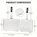 Grill Basket Stainless Steel Folding BBQ Grilling Basket for Fish Chicken Vegetables Shrimp Portable Outdoor Camping Barbecue