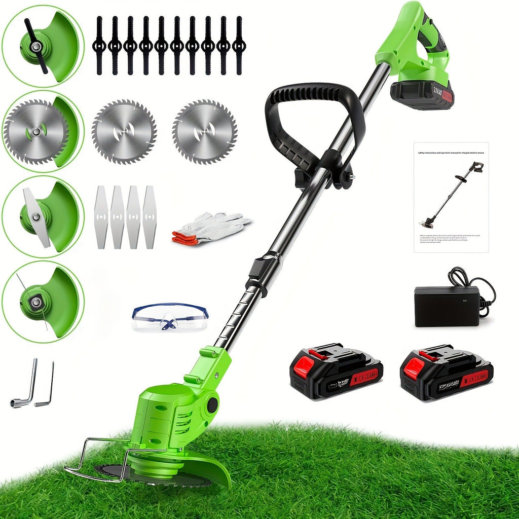 Cordless String Trimmer 24V 800W, Weed Wacker with 2 Batteries, Charger & 3 Blades, Adjustable Head — image 9