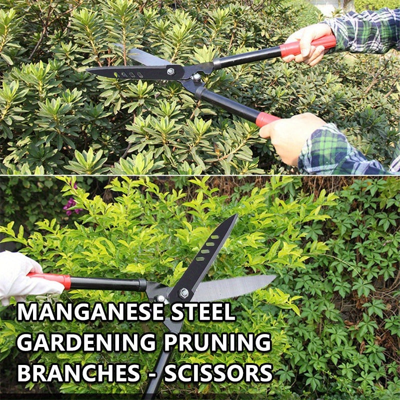 Long-Handle Hedge Shears with 27cm Blades, Red Grips, 51.5cm Pictured Length and 360g Label — image 10
