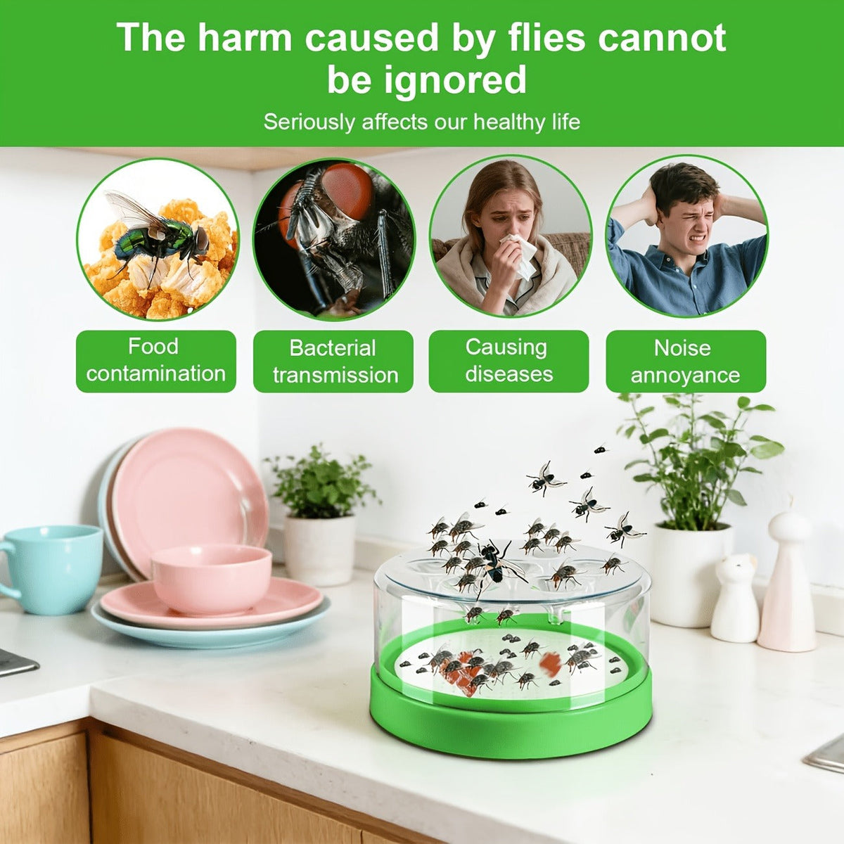 Flying Insect Trap 2 Pack – Non-Toxic Reusable Bug Catcher with 7 Holes, No Electricity, Safe for Home & Garden — image 7