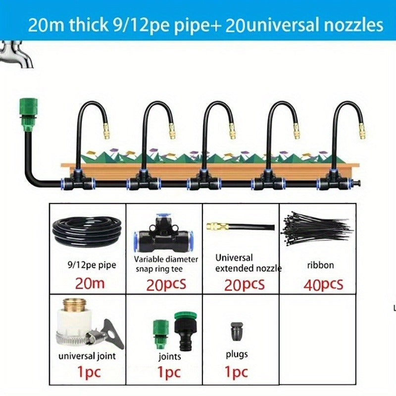 Garden Sprinkler Kit Rotating Copper Nozzle Automatic Irrigation System for Lawn Balcony Misting — image 6
