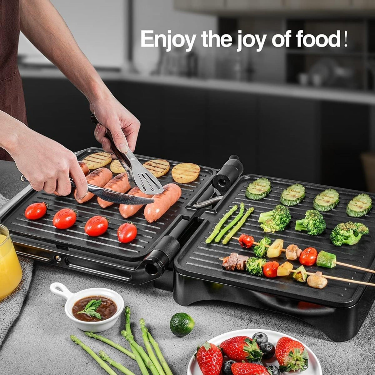 Panini Press Grill Indoor Sandwich Maker 4 Slice, Non-Stick 1200W Electric Grill with Temperature Control — image 7