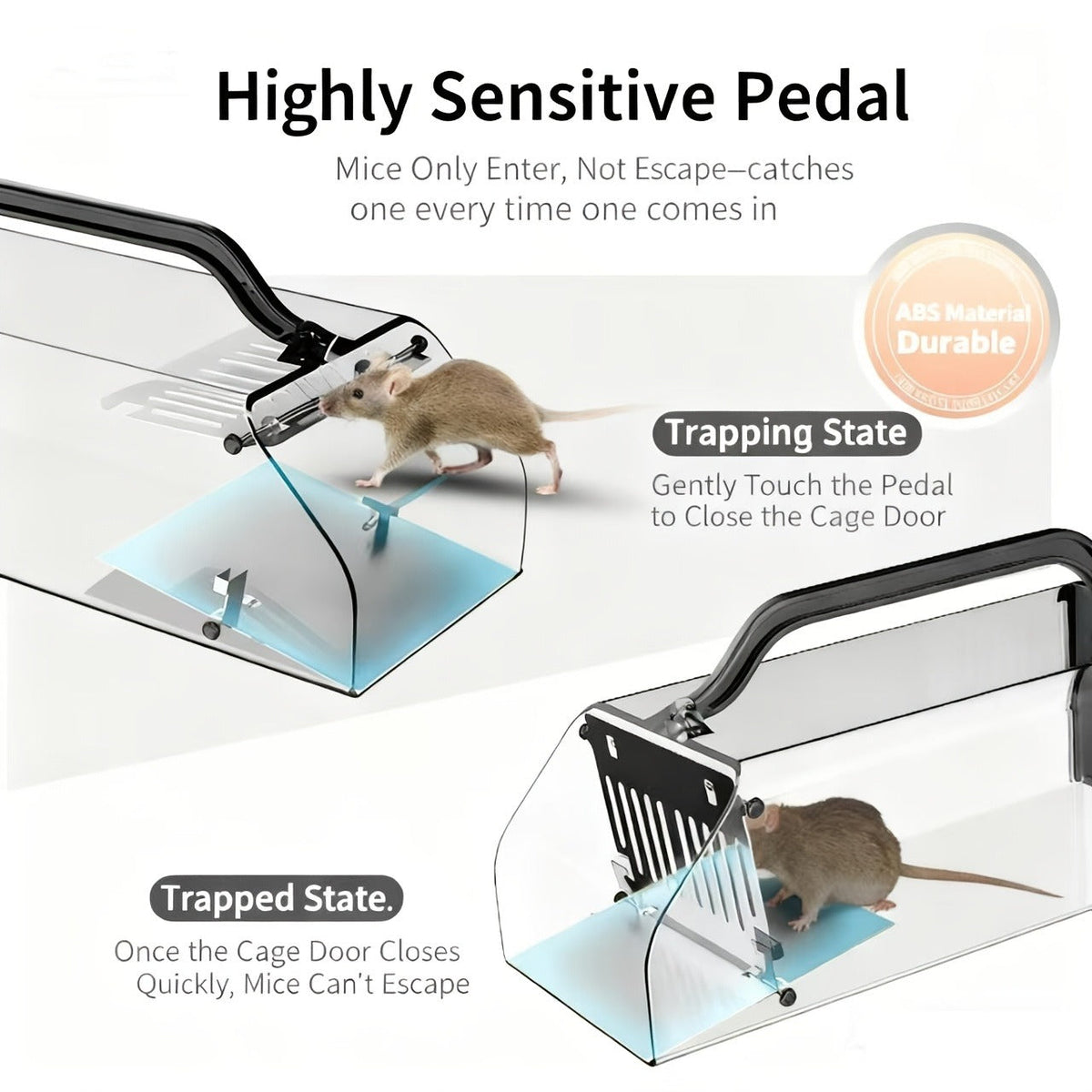 Mouse Trap Live Catch – Transparent Continuous Capture Rodent Trap for Indoor Home, Kitchen, Garage & Outdoor Use — image 1