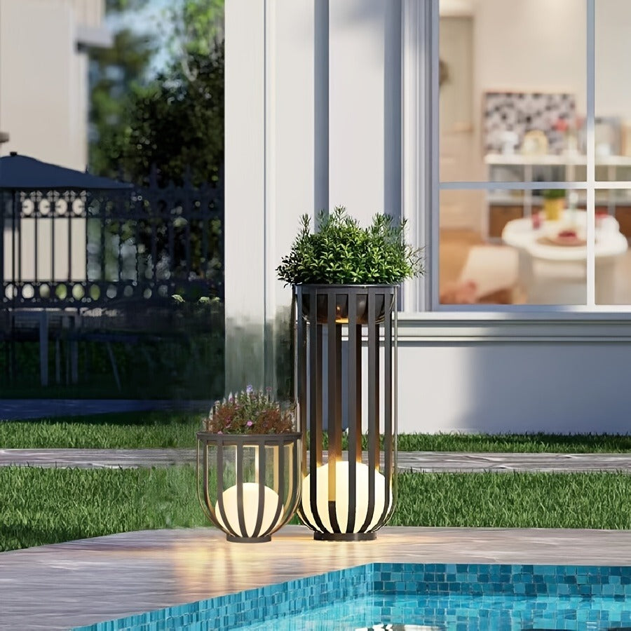 Solar Garden Light Table or Floor Lamp with Short and Tall Options, Solar Panel and Remote-Control Layout — image 8