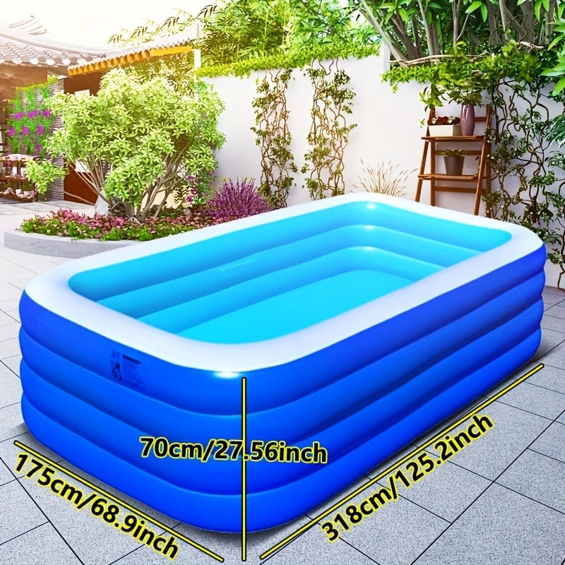 Inflatable Swimming Pool for Family Adults Kids, Large Above Ground Outdoor Backyard Pool for Garden, Patio and Yard Use — im