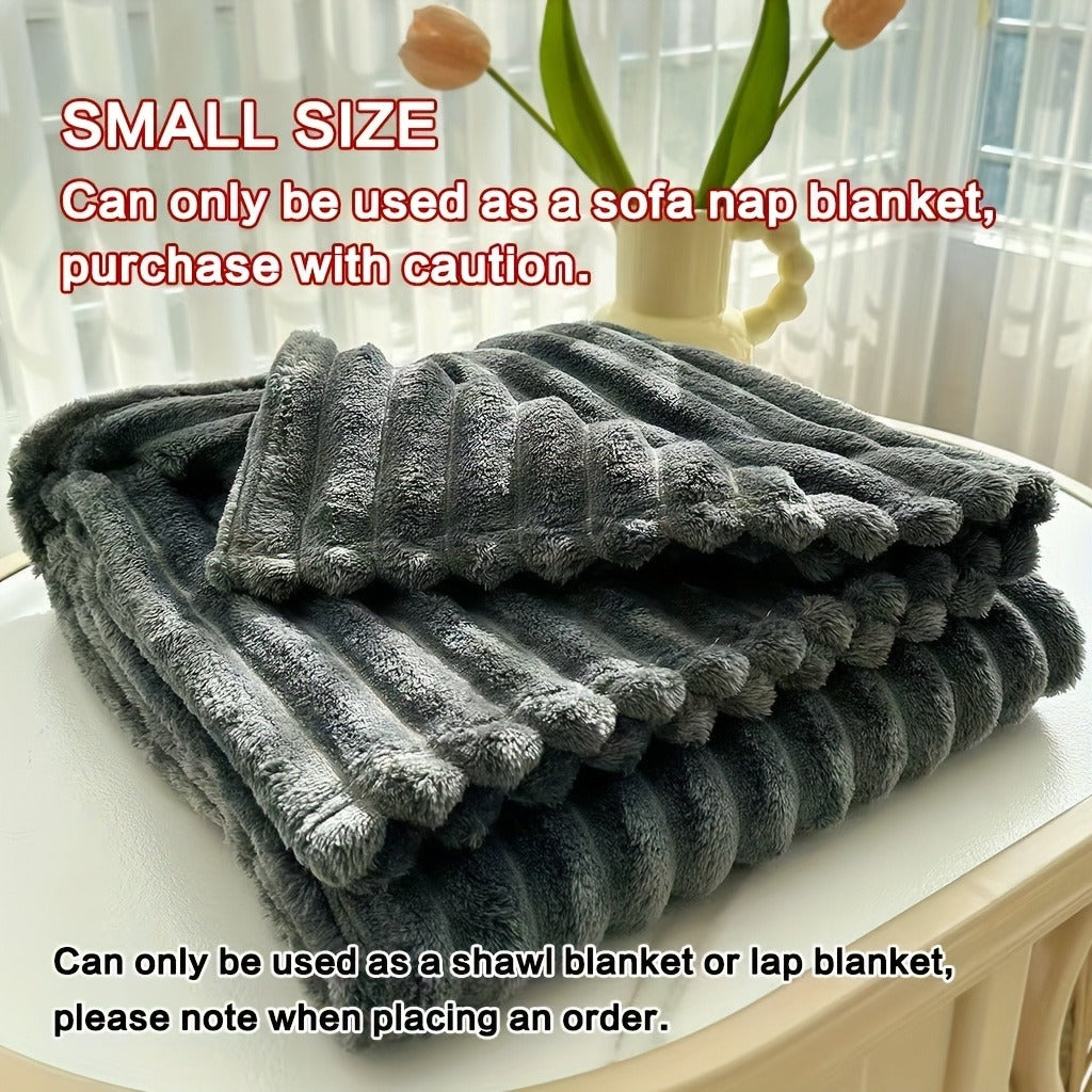 Fleece Blanket Double-Sided 3D Faux Rabbit Fur Throw – Ultra-Soft Thick 300-350g/m² for Home, Office, Travel & Camping — imag