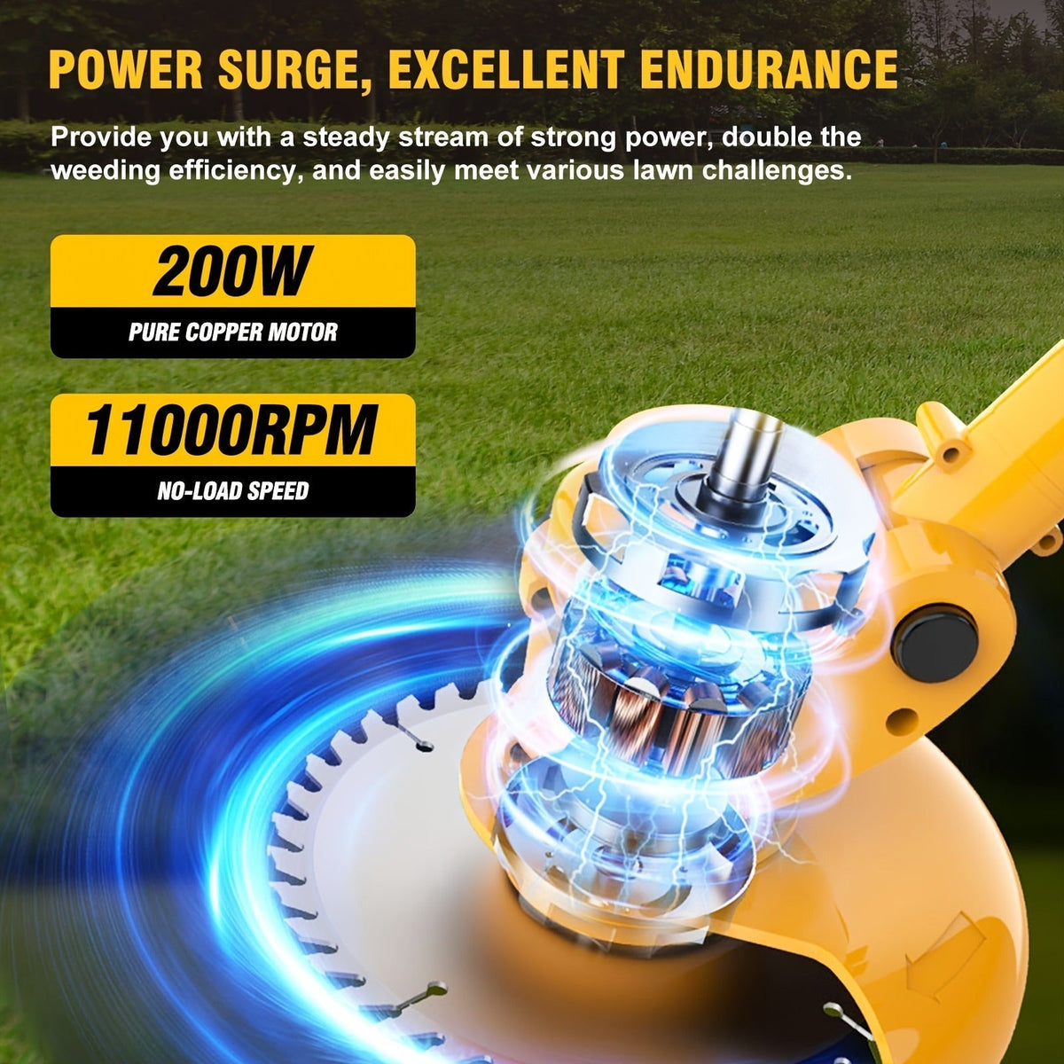 Cordless Weed Trimmer & Edger, 21V 3-in-1 Brush Cutter with 2 Batteries, Adjustable Head for Lawn — image 5