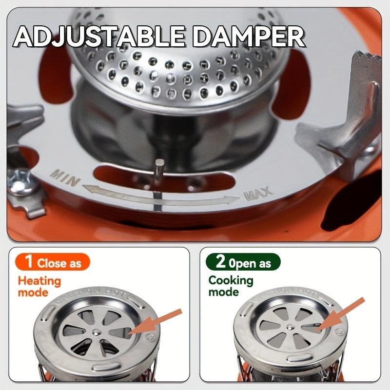 Portable Propane Camping Heater Stove 2-in-1 with Temperature Control, Compact Outdoor Cooking & Heating Unit — image 7