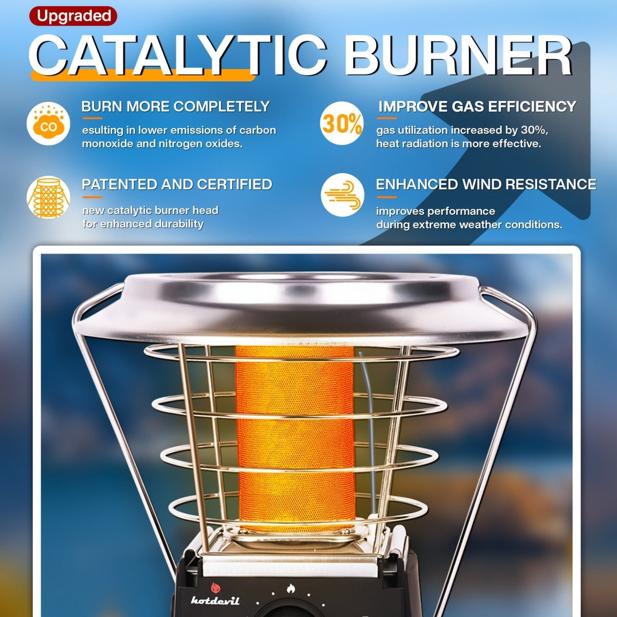 360-Degree Propane Heater with Four-Leg Base, Carry Handle, Pulse Ignition and Removable Top Plate — image 7
