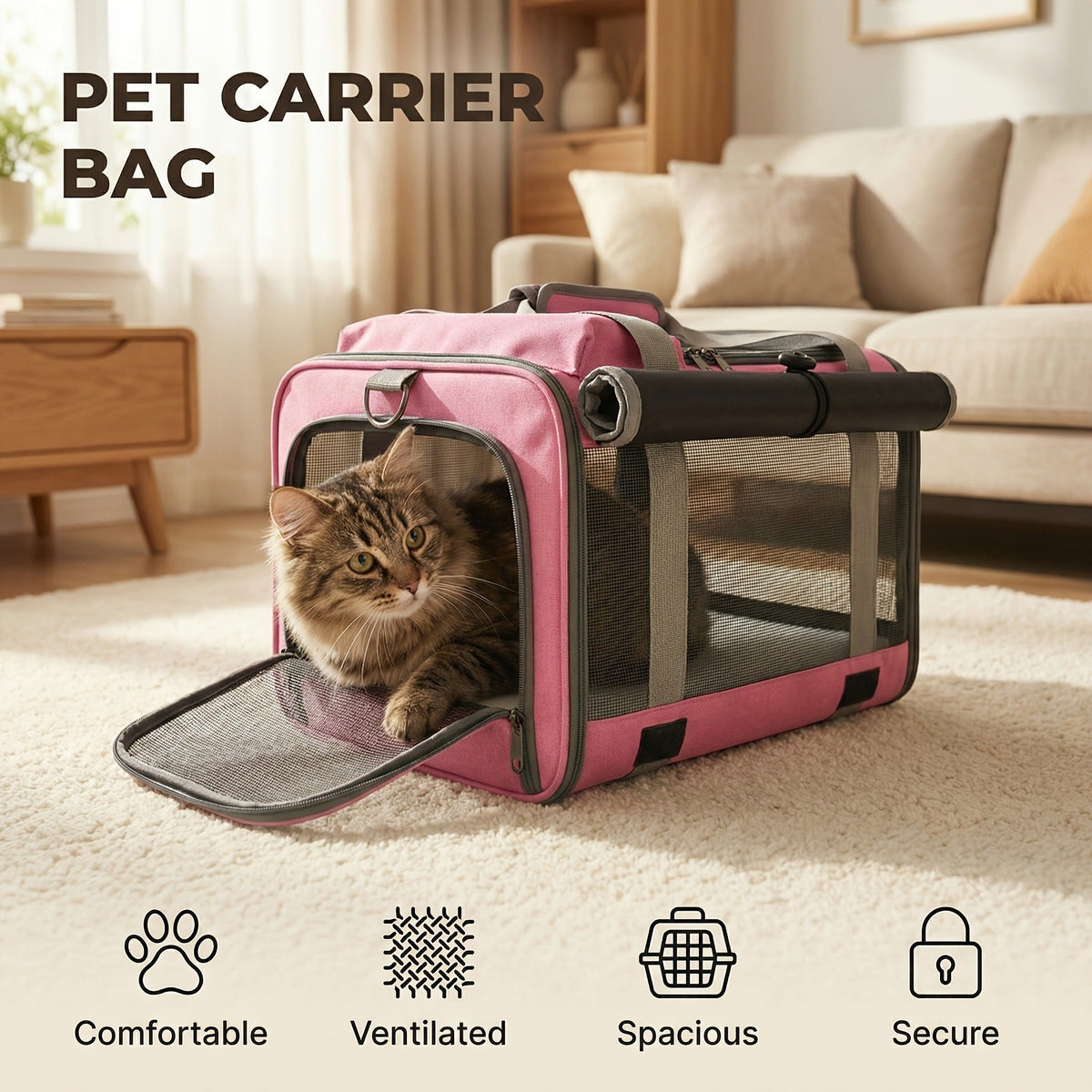 Soft-Sided Mesh-Panel Pet Carrier with Privacy Cover and Nine Color or Accessory Bundle Options — image 16