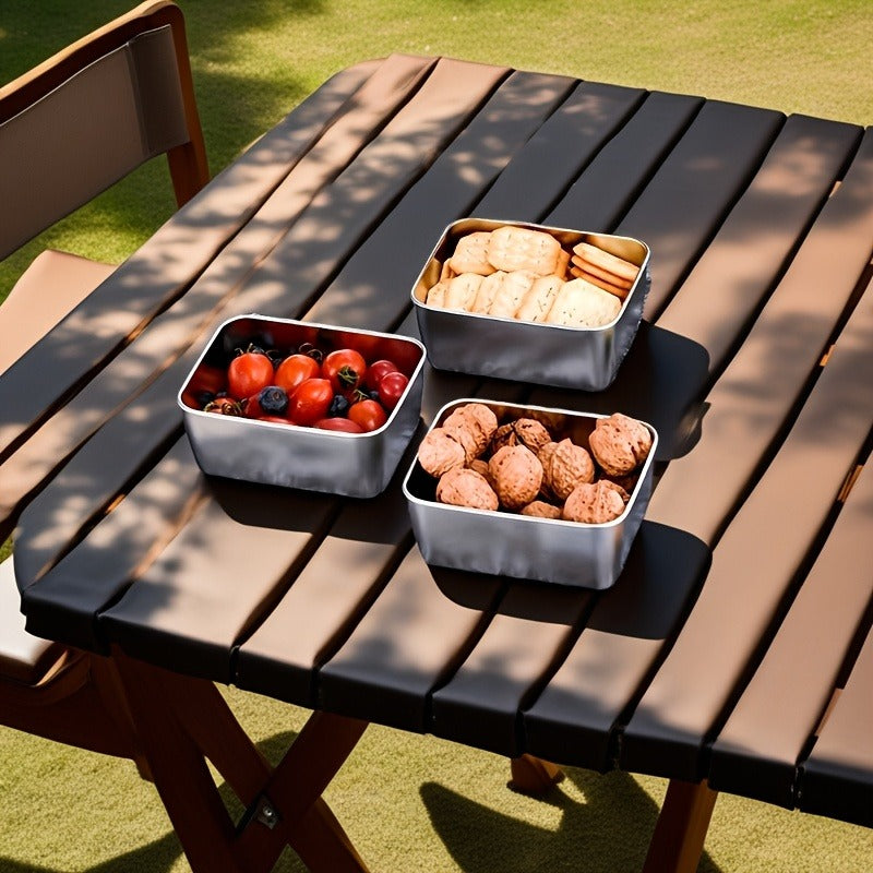 Food Storage Containers with Lids, Six-Piece Stainless Steel Square Set with Fitted Lids and Nested Storage Design — image 7