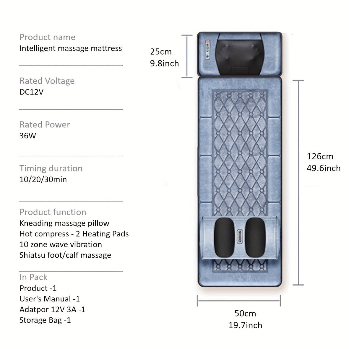 EMS Leg Massager Full Body Massage Pad 10-Zone Wave Vibration Kneading Pillow with Foot Calf Massager Hot Compress & Storage 