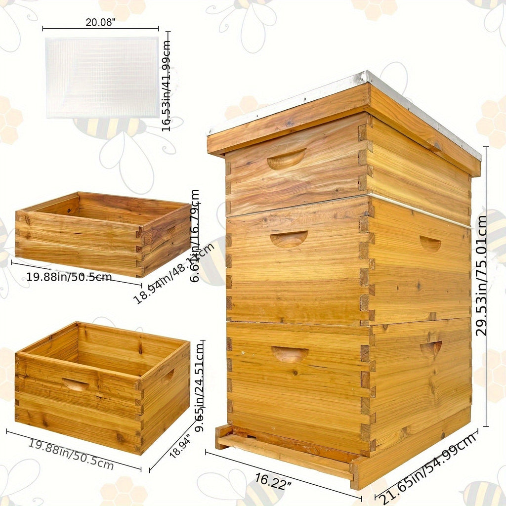 Langstroth Beehive Kit 3 Layer Beeswax Coated 2 Deep Boxes & 1 Medium Super — No Frames — image 6