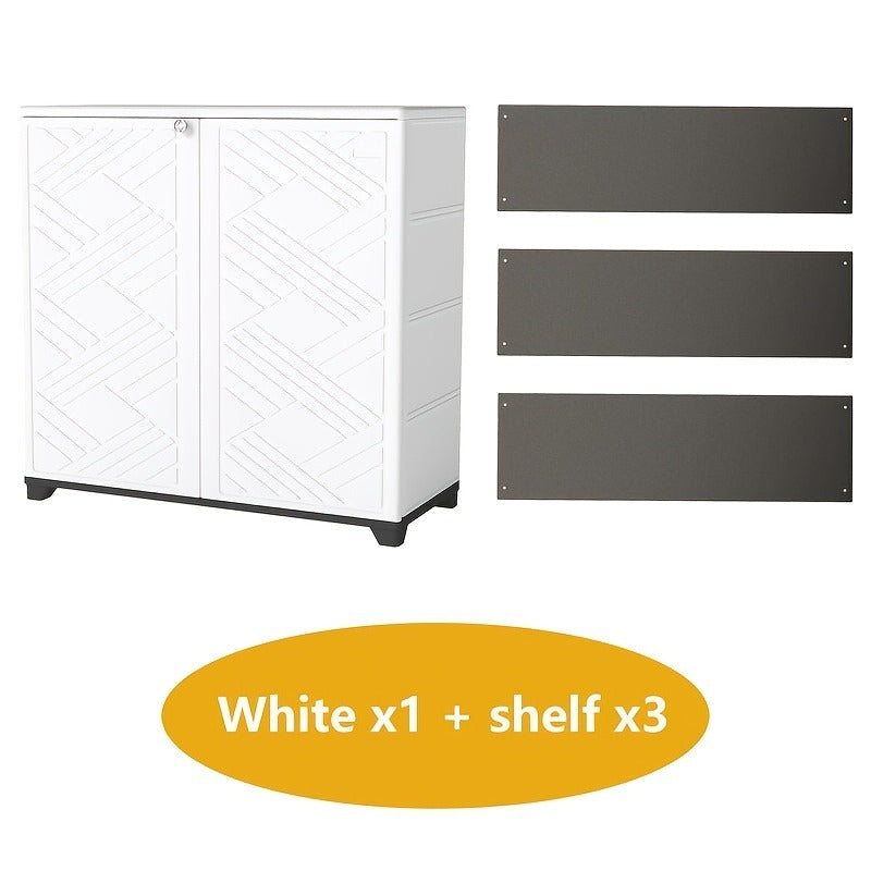 Outdoor Storage Cabinet with Doors & Metal Shelves, for Garden, Patio and Yard Use, with the Listed Configuration — image 7