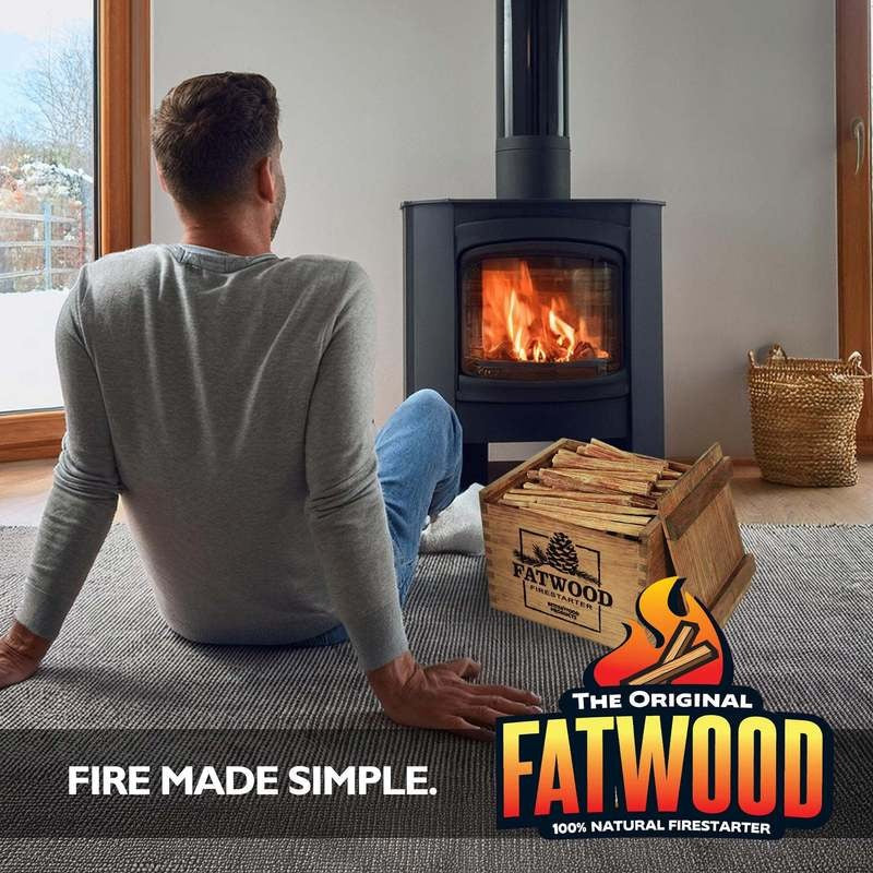 Fatwood Fire Starter Wood Crate 100% Natural Pine Resin Kindling Sticks for Fireplace Campfire BBQ Grill Fire Pit Pellet Stov