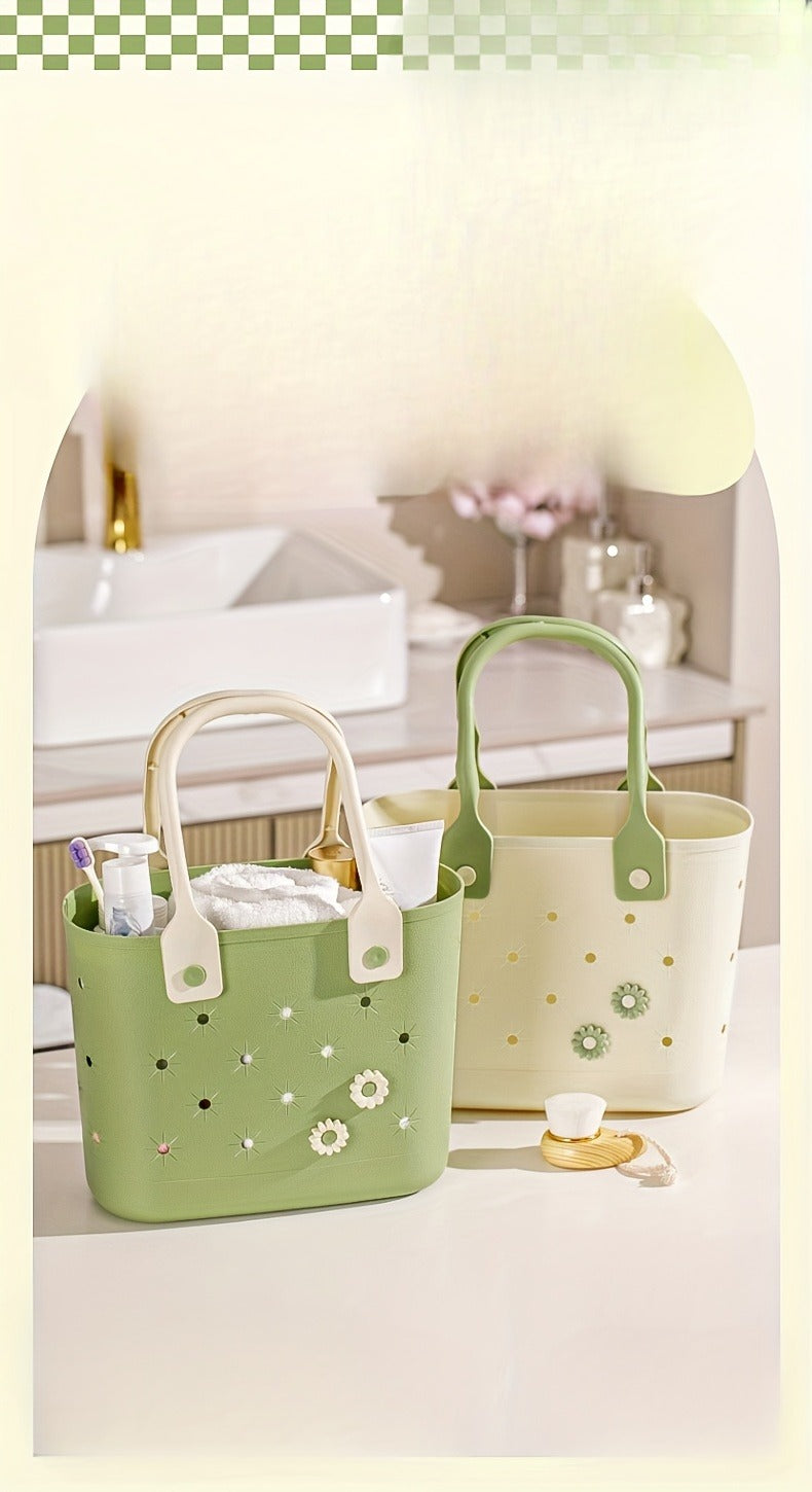 Portable Drain Storage Basket with Plastic Frame and Soft Bottom in Three Color Options for Home or Travel — image 9