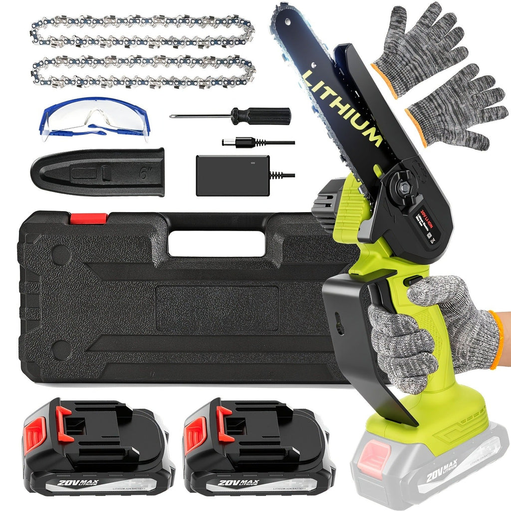 Cordless Brushless Chainsaw with 6- or 12-Inch Bar, One- or Two-Battery Kits in Purple, Green, Teal or Yellow — image 10