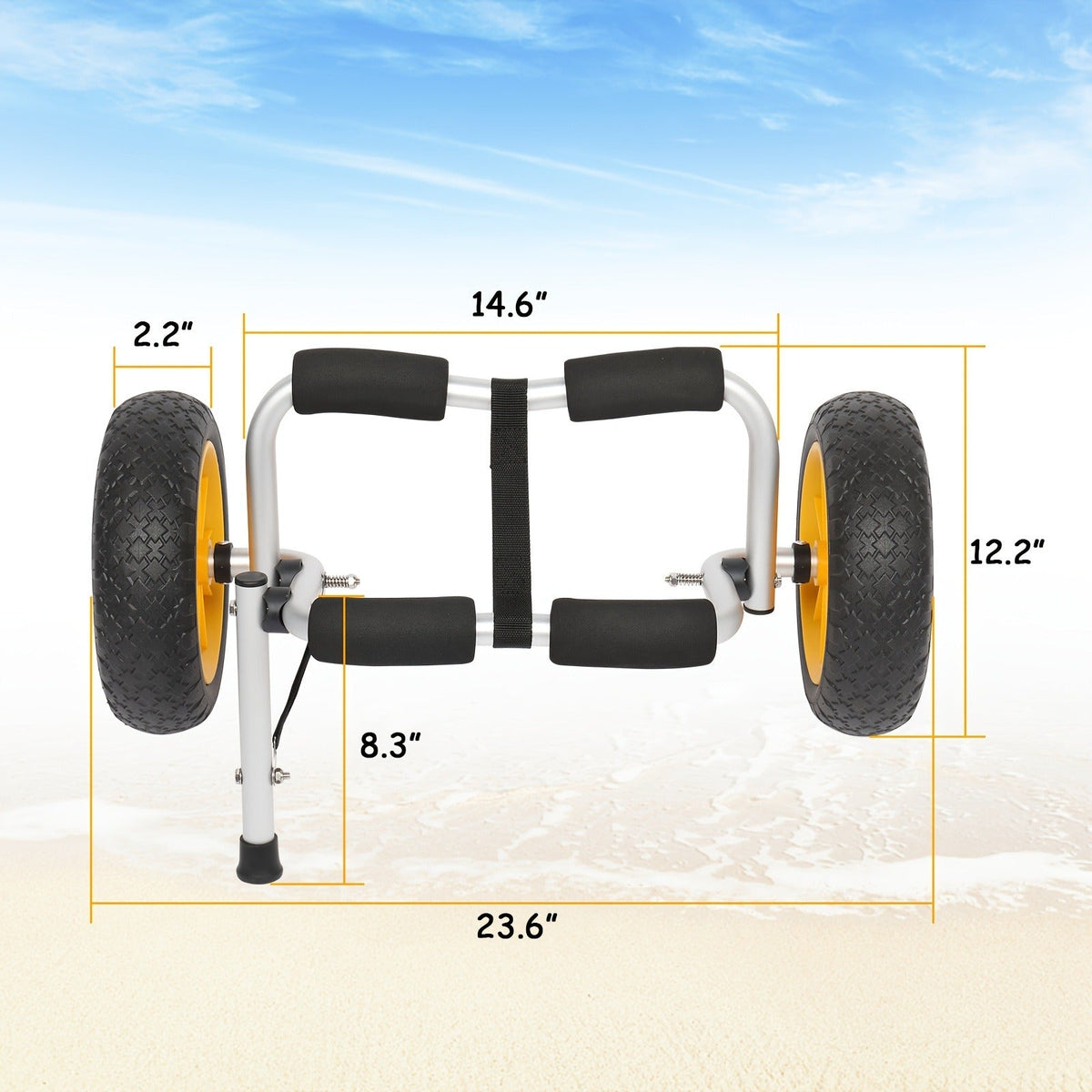 Kayak Cart Trolley Carrier Dolly, Canoe Paddle Board Boat Transport with 10-Inch Solid Wheels — image 7