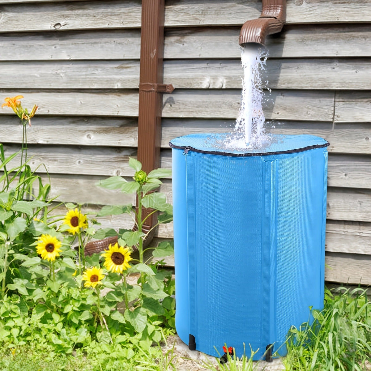 Rain Barrel Collapsible 50 & 100 Gallon Outdoor Water Storage Tank with Spigot & Mesh Top — image 9
