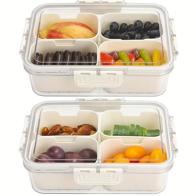 Storage Containers with Lids, Snack Tray Two-Pack with Four or Eight Removable Compartments and Snap Lids — image 9