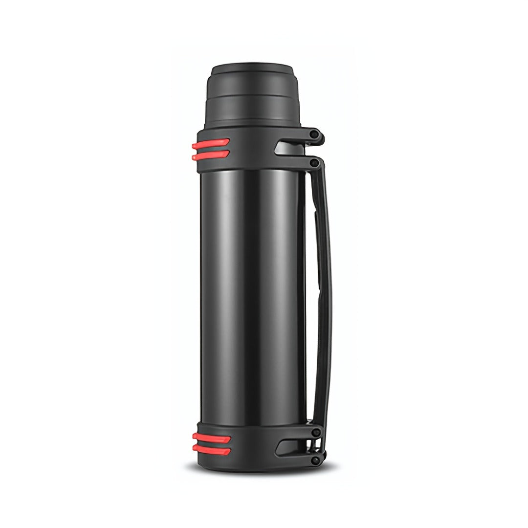 2000ml Stainless Steel Water Bottle Flask with Cup-Style Cap, Rigid Side Handle and Shoulder Strap — image 8