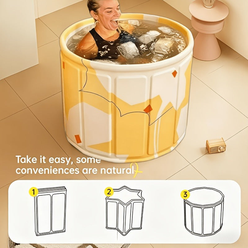 Thermal Insulated Bathtub Foldable Non-Inflatable for Adults – Hot & Cold Dual Use, Ice Bath Muscle Relief & Warm Soak — imag