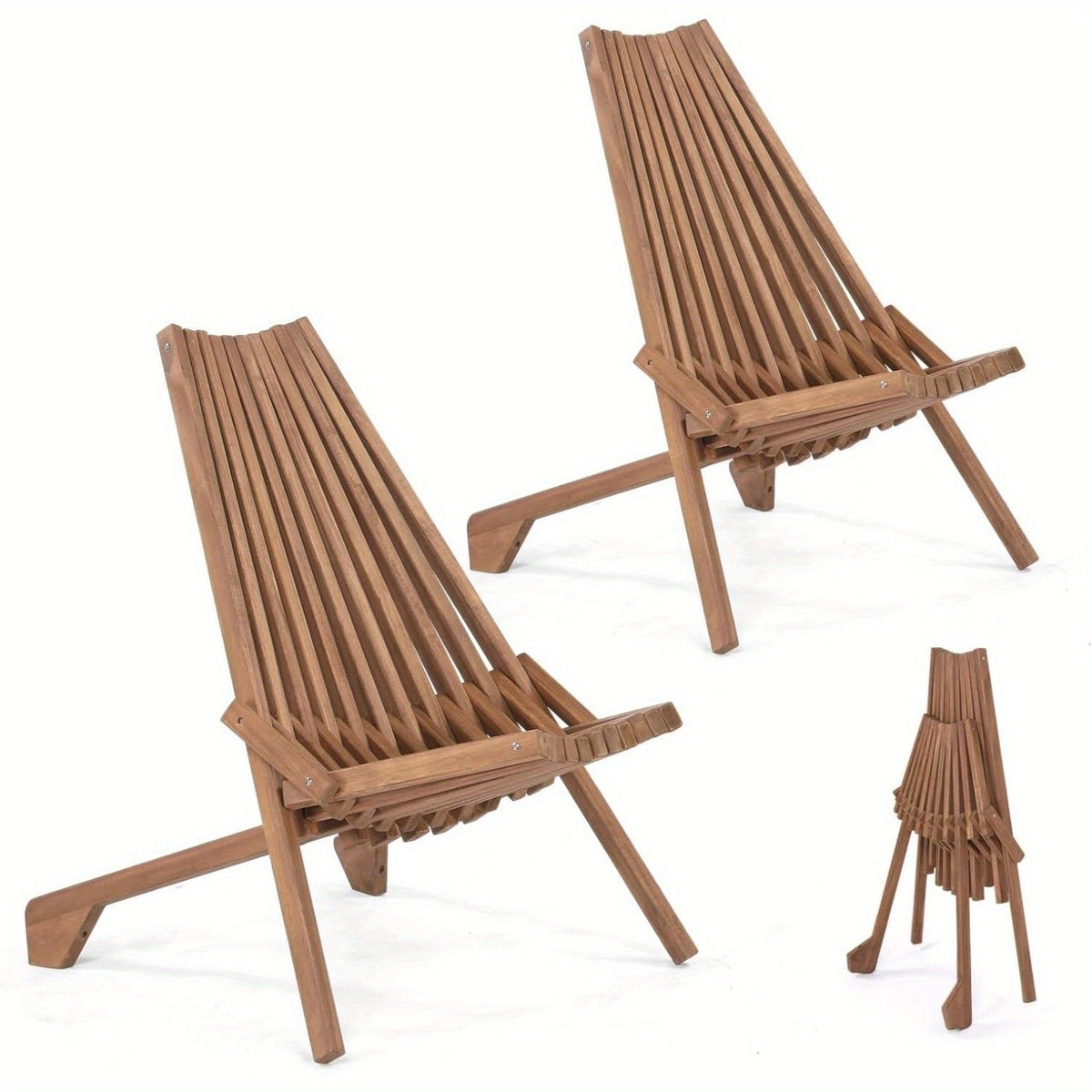 Wood Folding Outdoor Chairs Set of 1/2/4 for Camping, Travel and Outdoor Use, with the Listed Configuration — image 6