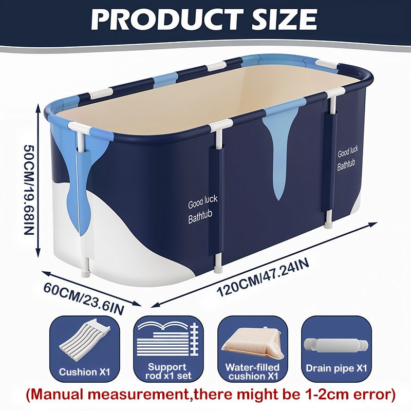 Foldable Bathtub for Adults Portable Inflatable Spa Tub with Massage Jets Indoor Outdoor Ice Bath Cold Plunge for Home or Sal
