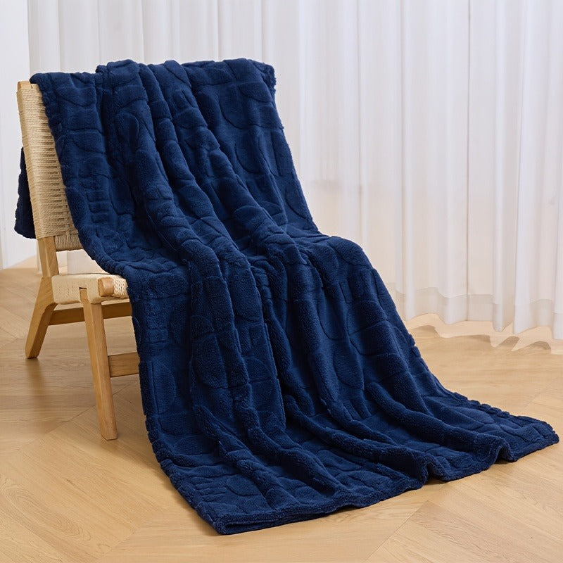 Raised Geometric Throw Blanket in White, Blue or Grey with 40 x 60, 60 x 80 and 80 x 90-Inch Size Options — image 9